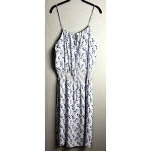 Tory‎ Burch Boho Cottagecore Silk Cami Dress Floral Smocked Empire Waist Size 12